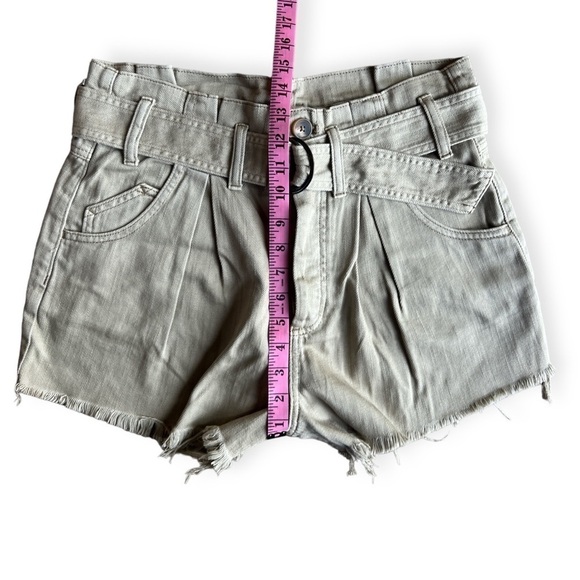 Free People We The Free See You Sometime Beige High Waist Cut Off Shorts, Small - Picture 9 of 9
